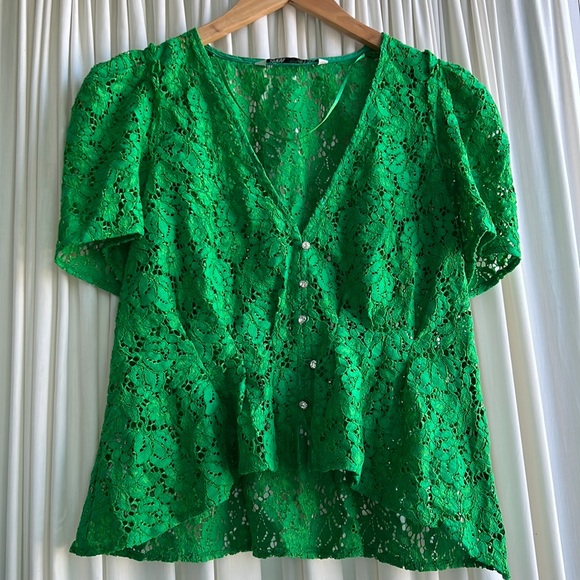 XS - Zara green blouse - Picture 1 of 4